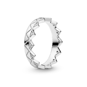 Anillo Corona Geométrica En Plata