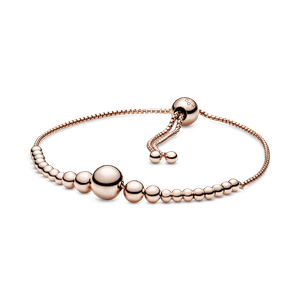 Brazalete deslizante Sarta de cuentas Recubrimiento en Oro Rosa de 14k