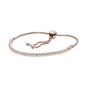 Brazalete de tenis deslizante Recubrimiento en Oro Rosa de 14k