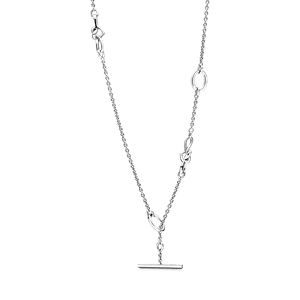 Collar barra T Corazones anudados