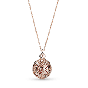 Collar Repique De Corazones Armoniosos Recubrimiento En Oro Rosa 14K