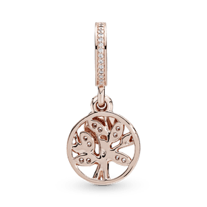 Charm Colgante Generaciones De Familia Recubrimiento en Oro Rosa de 14k
