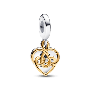 Charm Colgante Doble Grabable Mama con un Diamante Sintético Creado en Laboratorio