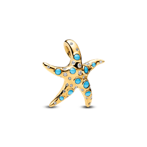 Charm Colgante Estrella de Mar Azul Brillante