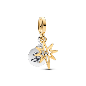 Charm Dije Grabable Estrella Polar con diamante sintético creado en laboratorio