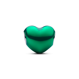 Charm Corazón Metálico Verde