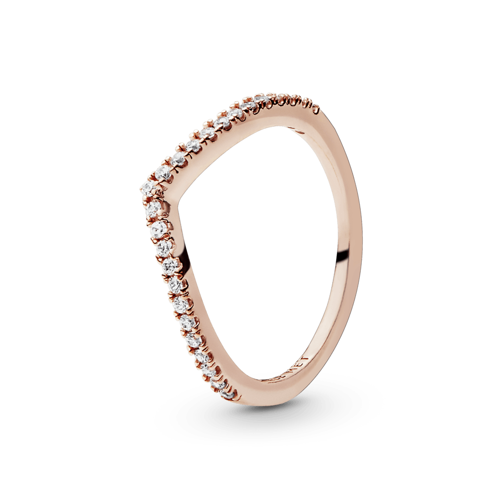 Anillo Pandora Oro Rosa Anillo Deseos Brillantes Recubrimiento En