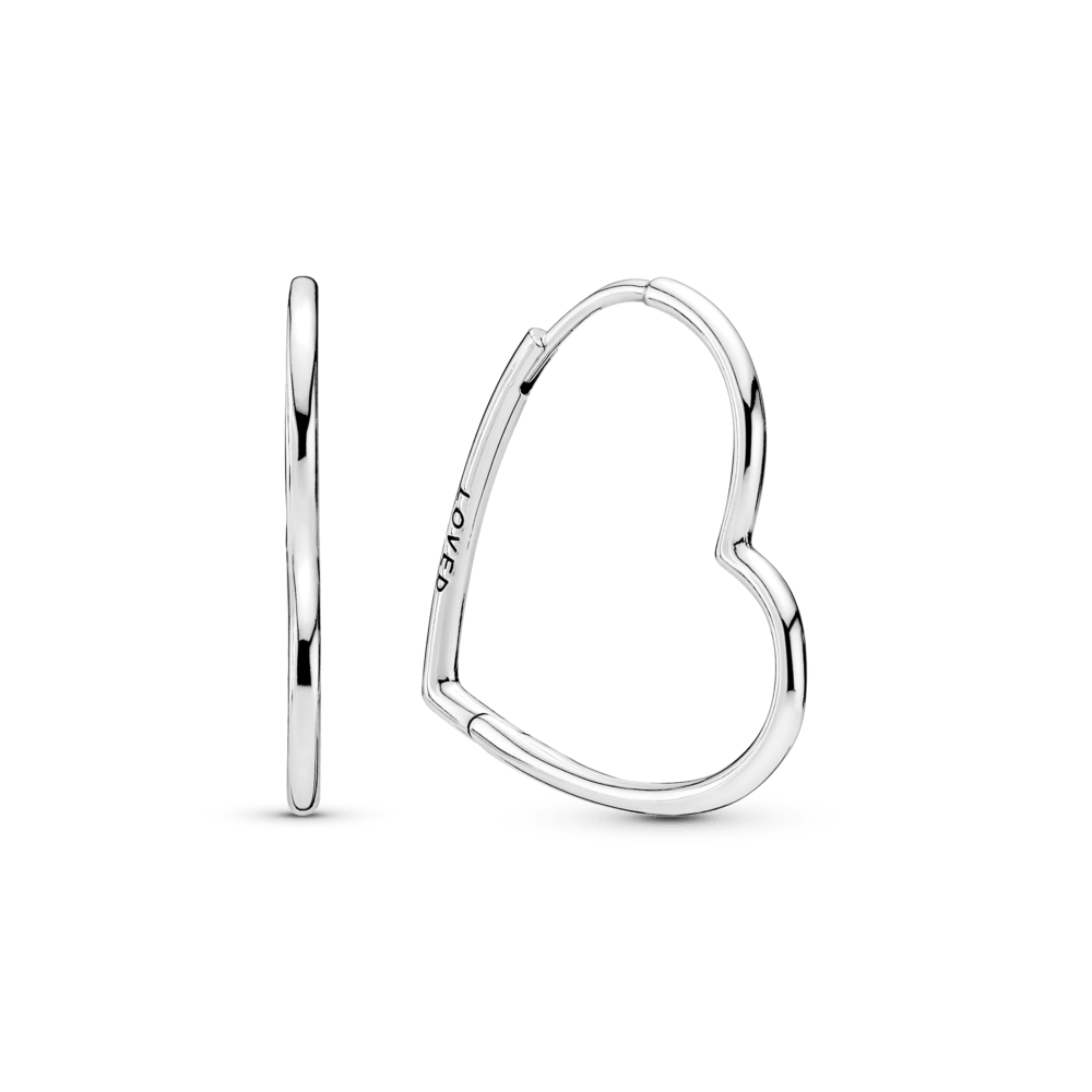 Aretes de aro Corazón asimétrico|Pandora Joyas Pandora Pandora