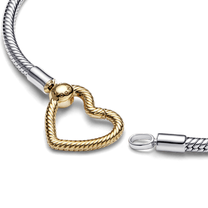 Brazalete cadena de serpiente con broche de corazón Pandora Moments Recubrimiento en Oro de 14k