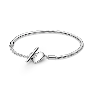 Brazalete Moments Cadena De Serpiente Con Cierre En T Y Corazón