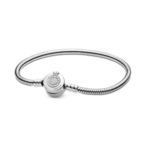 Brazalete Pandora Moments Cadena de Serpiente Corona O Resplandeciente