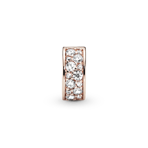Charm Sujetador de pavé transparente Recubrimiento en Oro Rosa de 14k