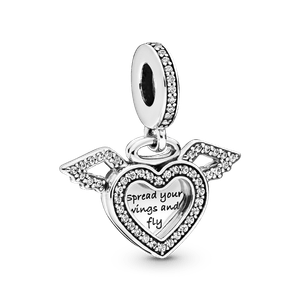 Charm Colgante Corazón Y Alas De Ángel