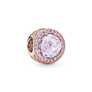 Charm Lavanda resplandeciente Recubrimiento en Oro Rosa de 14k