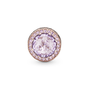 Charm Lavanda resplandeciente Recubrimiento en Oro Rosa de 14k