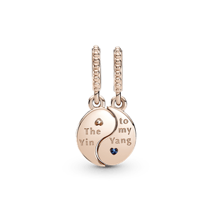 Charm Colgante Separable Yin Y Yang Reluciente Recubrimiento En Oro Rosa 14k