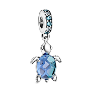 Charm Colgante Tortuga De Mar De Cristal Murano