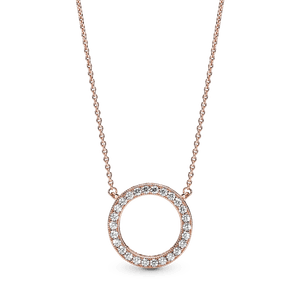 Collar Círculo de brillo Recubrimiento en Oro Rosa de 14k