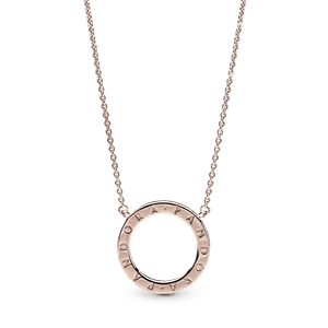 Collar Círculo de brillo Recubrimiento en Oro Rosa de 14k