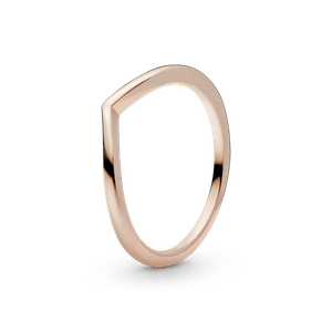 Anillo Hueso de los Deseos Pulido Recubrimiento en Oro Rosa de 14k