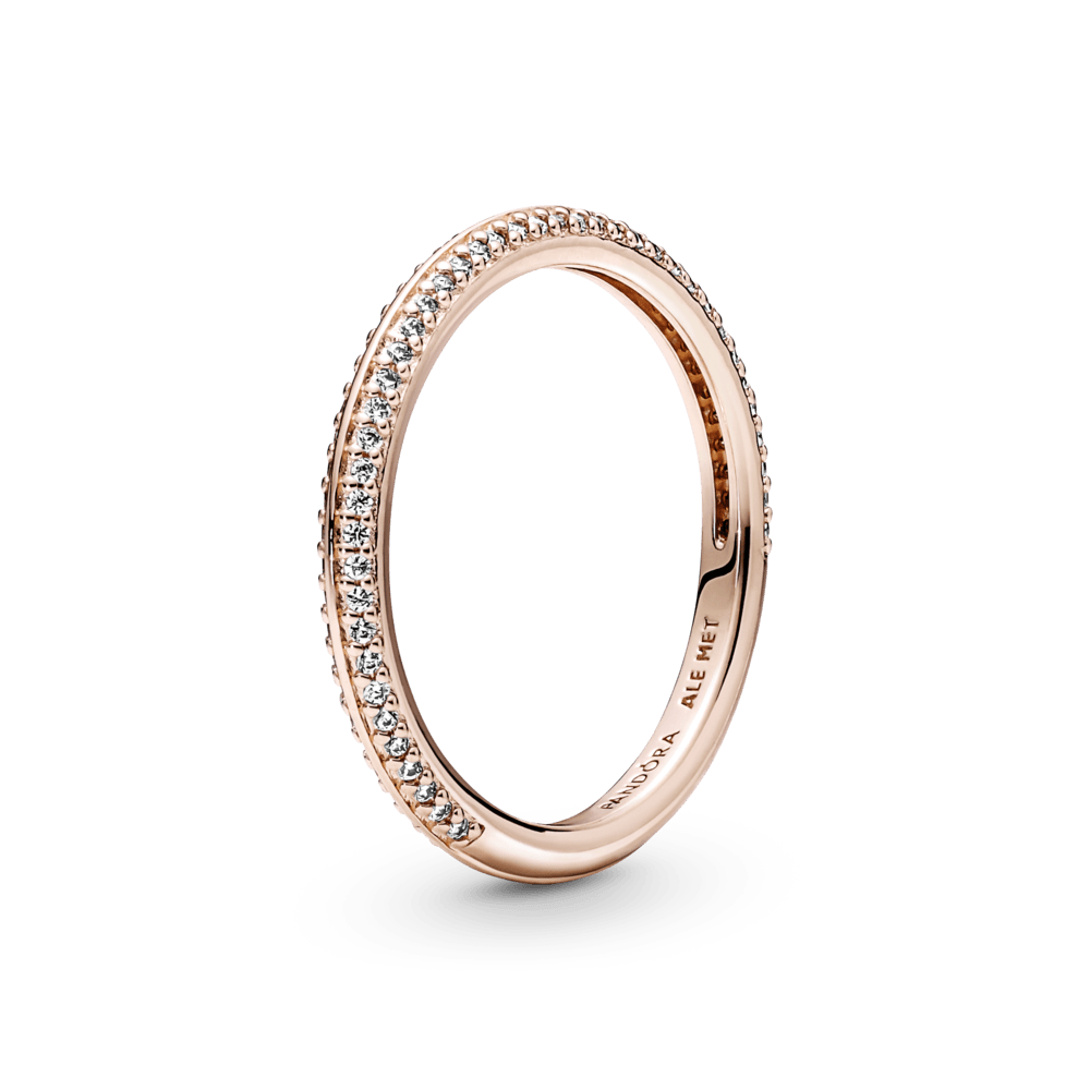 Anillo De Pavé Recubrimiento en Oro Rosa De 14K Pandora Me|Pandora