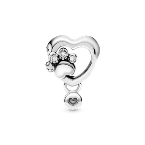 Charm Huellita y Corazón resplandecientes