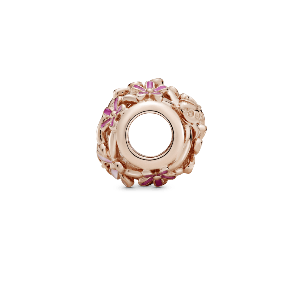 Broche Floral De Dos Margaritas - Colores Rosa, Coral, Oliva, Metal Chapado En Oro, 50 Mm