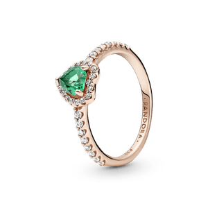 Anillo Con Un Recubrimiento En Oro Rosa De 14k Corazón Brillante Elevado