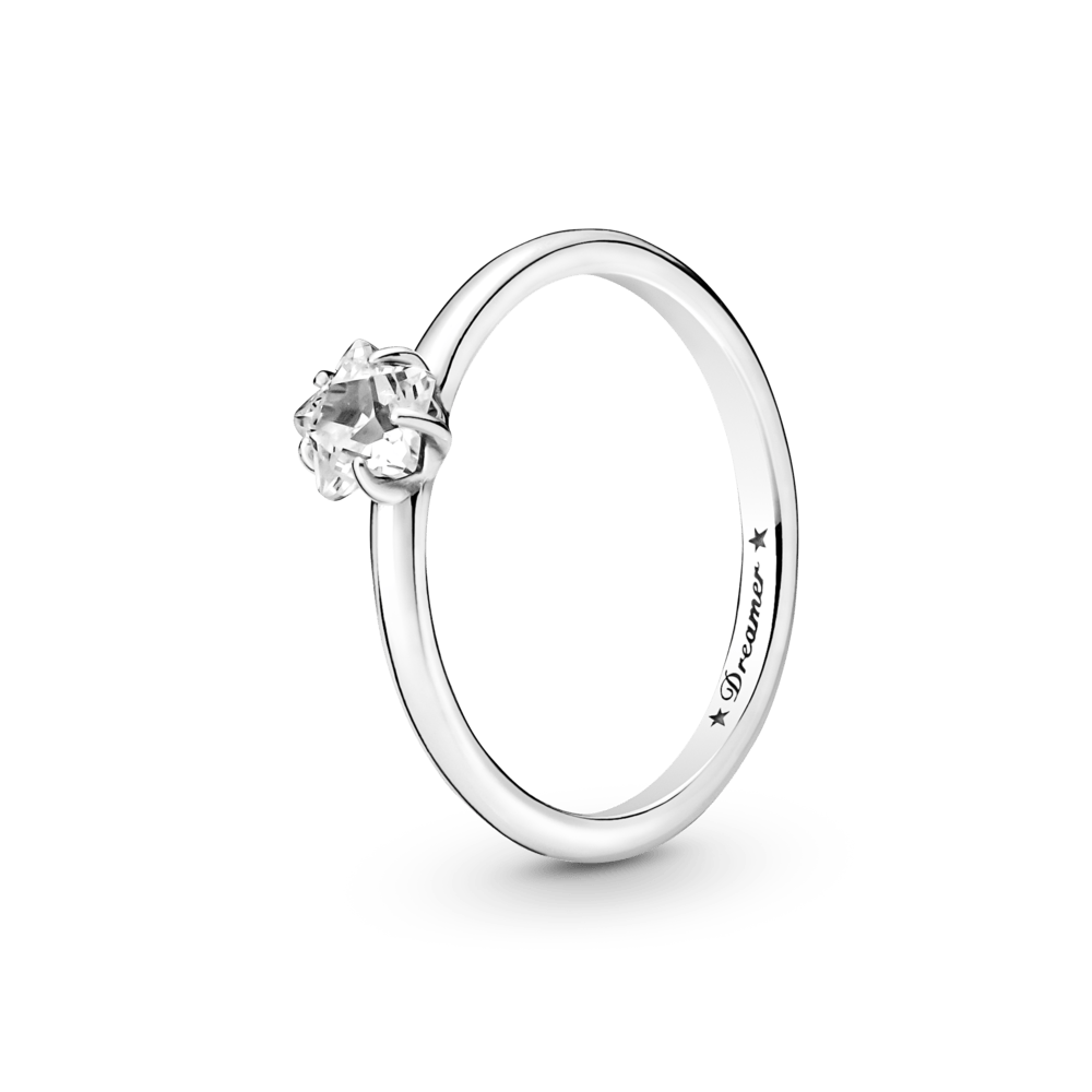 Anillo Solitario En Plata De Ley Estrella Brillante Celestial