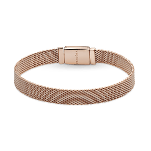 Brazalete Pandora Reflexions Con Cierre Largo En Pavé En Recubrimiento en Oro Rosa de 14k