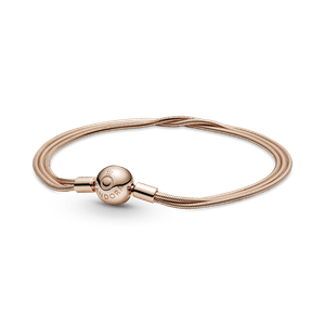 Brazalete Pandora Moments Multi Cadena De Serpiente En Recubrimiento en Oro Rosa de 14k
