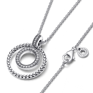 Collar con pendiente en pavé y cuentas Pandora Signature
