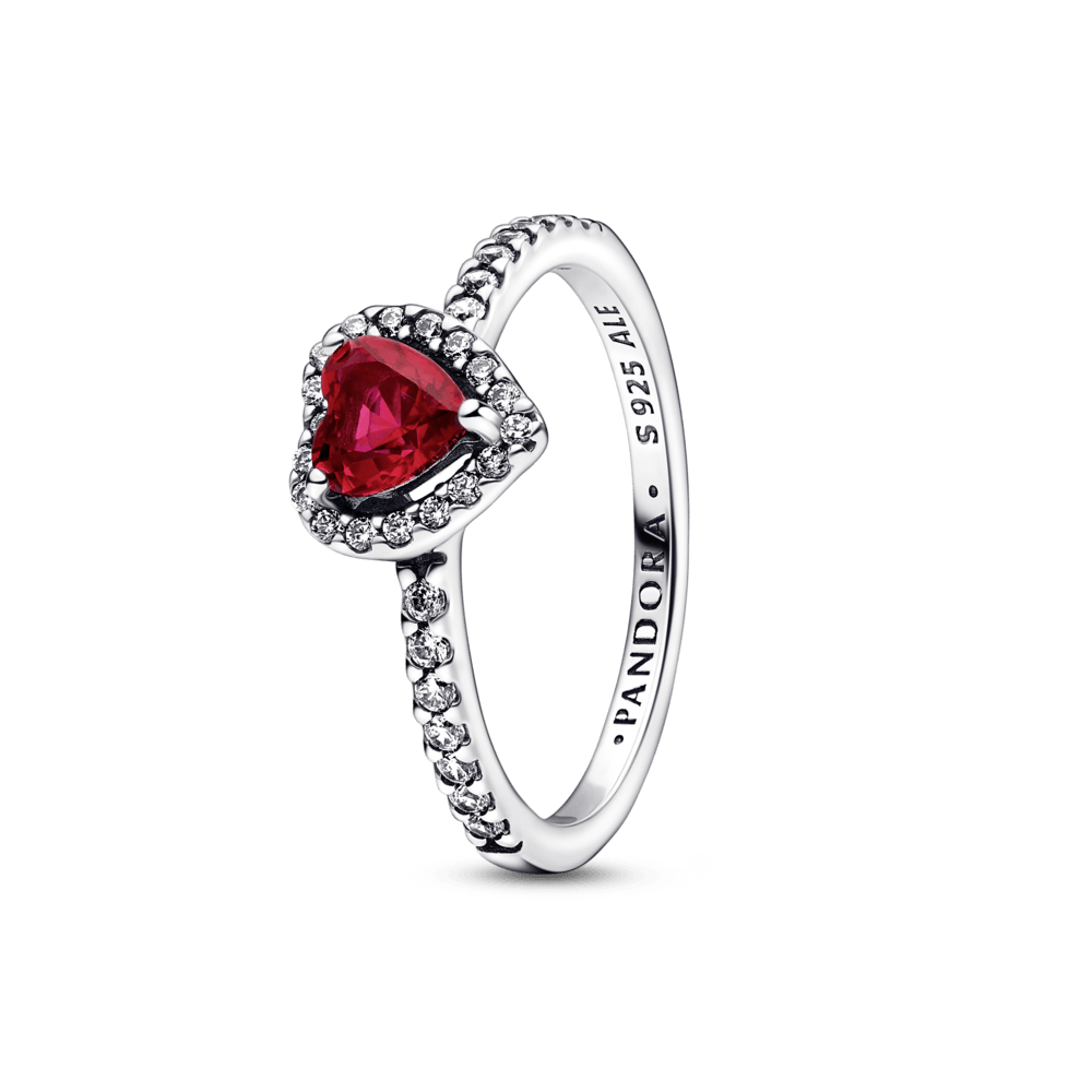 Anillo Corazón elevado rojo Pandora Plata Esterlina|Pandora