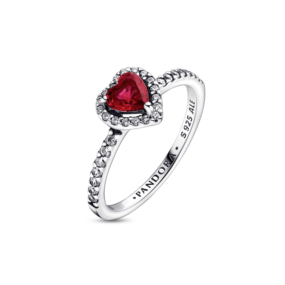 Anillo Corazón elevado rojo Pandora Plata Esterlina|Pandora