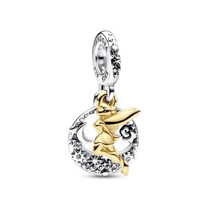 Charm colgante Noche celestial y Campanita de Disney Recubrimiento en Oro de 14k