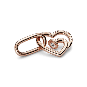 Eslabón de estilo doble Corazón de clavo Pandora ME Recubrimiento en Oro Rosa de 14k