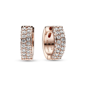 Aretesde aro Hilera de pavé doble Pandora Timeless