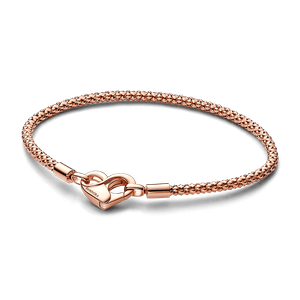 Brazalete Cadena con Tachuelas Pandora Moments Recubrimiento en Oro Rosa de 14k