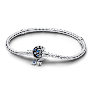 Brazalete Cadena de Serpiente con Cierre Luna Brillante de Pandora Moments