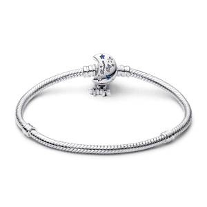 Brazalete Cadena de Serpiente con Cierre Luna Brillante de Pandora Moments