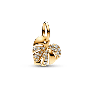 Charm Colgante Hoja Monstera Brillante