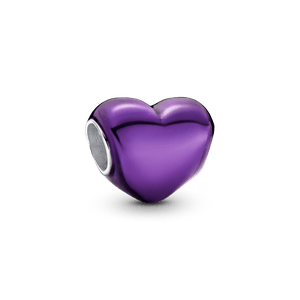 Charm de Corazón Morado Metálico