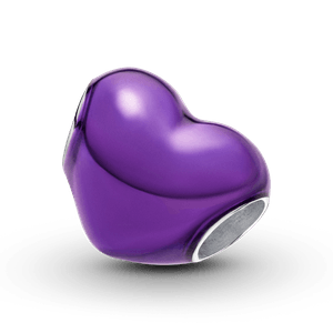 Charm de Corazón Morado Metálico