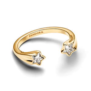 Anillo Abierto Estrellas Fugaces Dorado