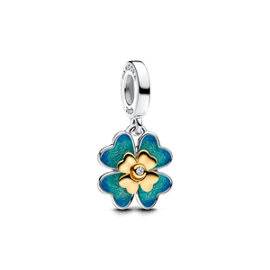 Charm Colgante con Diamante Creado en Laboratorio Trébol de Cuatro Hojas