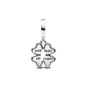 Charm Colgante con Diamante Creado en Laboratorio Trébol de Cuatro Hojas