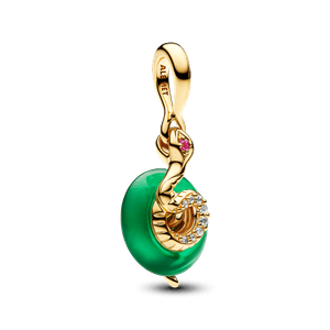 Charm Colgante Serpiente Verde de Cristal de Murano