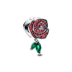 Charm Rosa Floreciendo Brillante Rojo