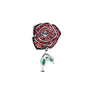 Charm Rosa Floreciendo Brillante Rojo