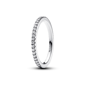 Anillo Banda Brillante Plata